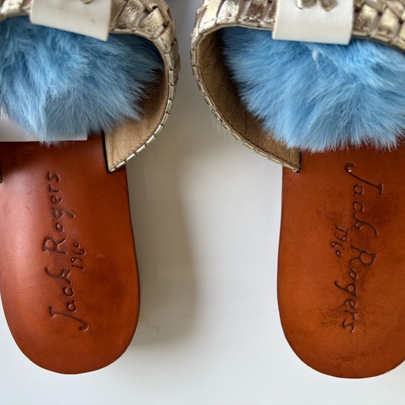 Jack Rogers Women's Tinsley Demi Wedge Sandals, White/Platinum, 8.5 M US - Picture 3 of 8